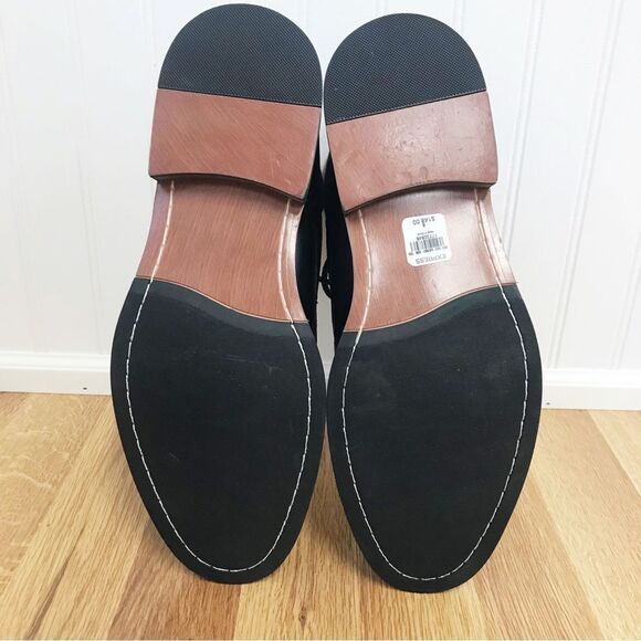 EXPRESS Black Leather Oxford Ankle Boot Cap Toe Cuffed Dress Shoe Size‎ 8 New - Picture 13 of 14